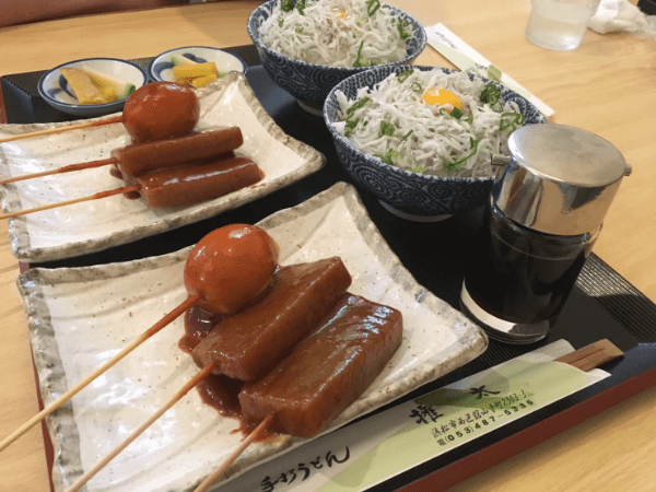 権太のおでん、しらすごはん